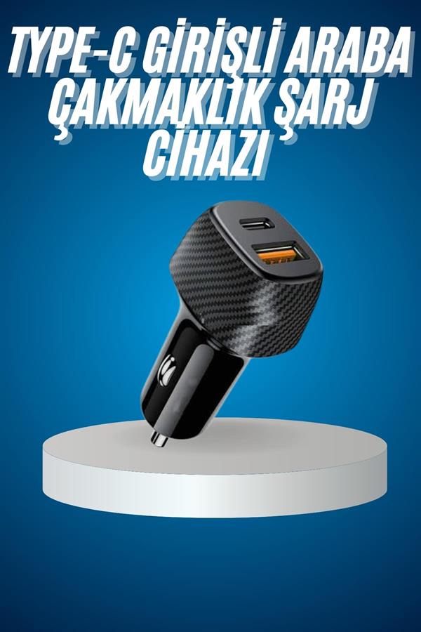 Compressed by jpeg-recompress Araç İçi Hızlı Şarj Soketi 38W Oto Çakmaklık Type-C Araba Çakmaklık - Görsel 1