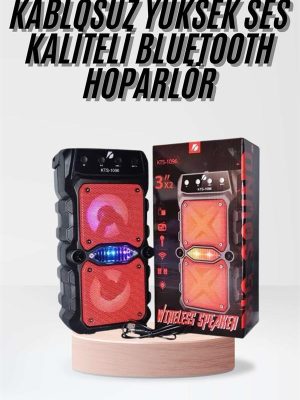 Taşınabilir Kablosuz Bluetooth Hoparlör Uzun Pil Ömrü Led Işıklı