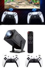 4K Android Smart Wi-fi Çift Kollu Projeksiyon Game Box Kumandalı Taşınabilir - Görsel 4