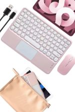 Bluetooth Touchpad Klavye Ultra İnce Taşınabilir Q Klavye - Görsel 3