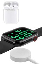 Akıllı Saat Gümüş Kasa Bluetooth Kulaklık Hediyeli Çok Fonksiyonlu İkili Set - Görsel 3