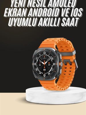 Akıllı Saat Unısex Zarif Görünümlü Titanyum Kasa Amoled Ekran Müzik Dinleme