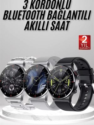 Akıllı Saat Çoklu Kordon Seçeneği Amoled Ekran Çok Fonksiyonlu Bluetooth Bağlantılı