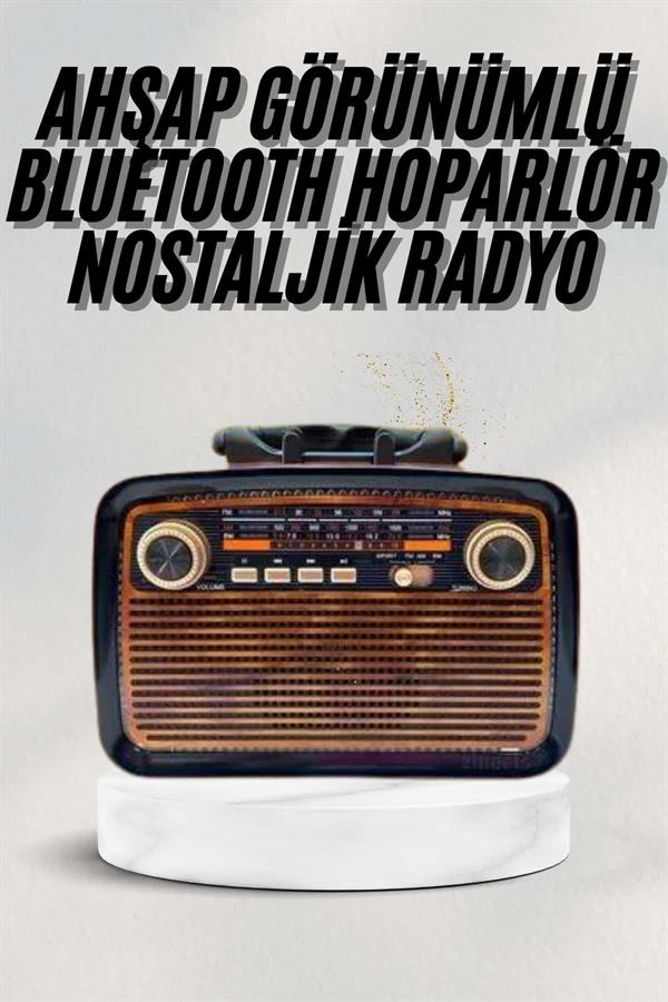 Compressed by jpeg-recompress Bluetooth Hoparlör Ahşap Renk Vintage Işıklı Nostaljik Radyo Fm Ahşap Görünümlü - Görsel 1
