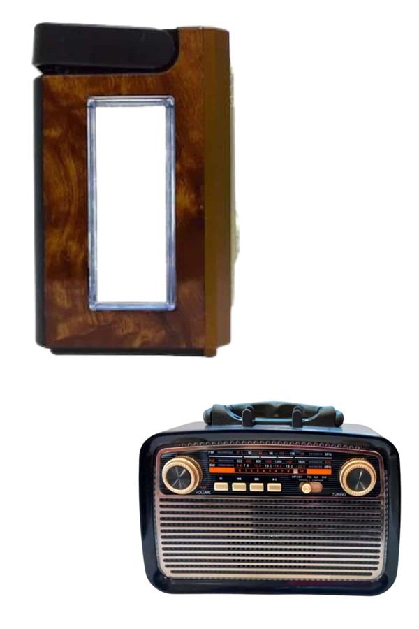 Bluetooth Hoparlör Ahşap Renk Vintage Işıklı Nostaljik Radyo Fm Ahşap Görünümlü - Görsel 4