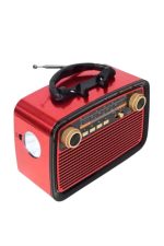 Nostaljik Görünümlü Ahşap Radyo TF SD USB Girişli Led Fener Işıklı - Görsel 2