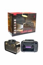 Nostalji Radyo Bluetooth Hoparlör USB-SD Kart Giriş Led Fener Işıklı Bataryalı Pilli - Görsel 2