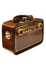 Nostalji Radyo Bluetooth Hoparlör USB-SD Kart Giriş Led Fener Işıklı Bataryalı Pilli - Görsel 4