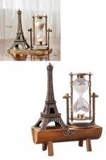 Paris Eyfel Kulesi Hediyelik Eyfel Retro Kum Saati Dekoratif Eşya - Görsel 3