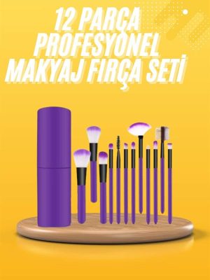 12 Parça Makyaj Fırçası Yumuşak Kıllı Profesyonel Fırça Seti Yüksek Kaliteli Pürüzsüz