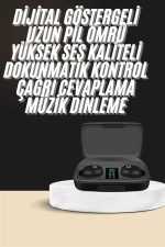 Kablosuz Dijital Göstergeli Çağrı Cevaplayabilen TWS 5.0 Bluetooth Kulaklık - Görsel 5