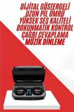 Kablosuz Bluetooth Kulaklık Android ve İOS Uyumlu Led Göstergeli Powerbankli - Görsel 5