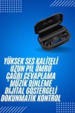 Rgb Işıklı Çift Mikrofonlu Siyah Profesyonel Oyuncu Kulaklığı Kablosuz Kulakiçi - Görsel 5