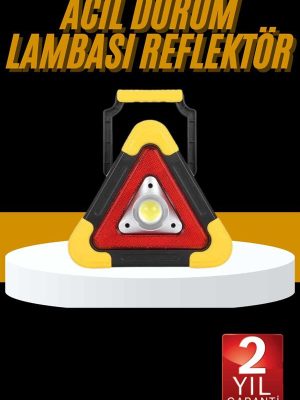 Reflektör Işıklı Ikaz Lambası Şarjlı Çok Fonksiyonlu Işıklı Üçgen Reflektör