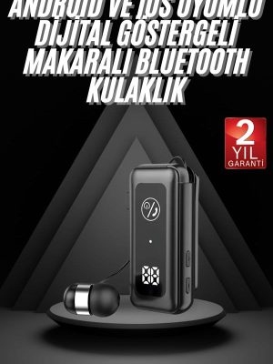 Makaralı Bluetooth Kulaklık Telefon Uyumlu Makaralı TF Kart Girişli Güç Göstergeli