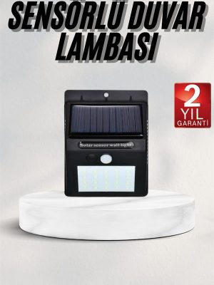 Bahçe Aydınlatması Güneş Enerjili Led Işık Lamba Sensörlü Dekoratif