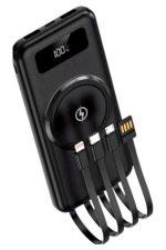 Kablosuz Çoklu Şarj Girişli 10.000 Mah Kablolu Powerbank Taşınabilir - Görsel 5