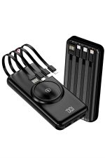Kablosuz Çoklu Şarj Girişli 10.000 Mah Kablolu Powerbank Taşınabilir - Görsel 3
