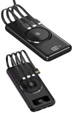 Kablosuz Çoklu Şarj Girişli 10.000 Mah Kablolu Powerbank Taşınabilir - Görsel 4