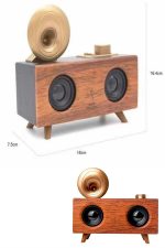 Bluetooth Nostalji Speaker Radyo Gramofon Ahşap Renk Vintage - Görsel 4