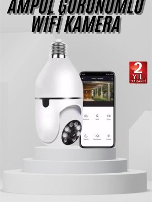 Wifi Güvenlik Kamerası 360 Derece Dönebilen Harekete Duyarlı Gece Görüşlü Ampul