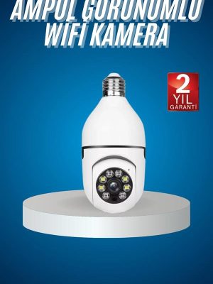 Wifi Güvenlik Kamerası Çift kameralı Ampule Takılabilir Sensörlü
