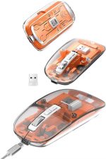 Sessiz Tıklama Çift Modlu Bluetooth Ve Alıcı Şeffaf Mouse Fare - Görsel 5