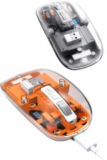 Mouse Fare Kablosuz Mouse Fare Şarjlı Bluetooth Sessiz 5 Tuşlu Şeffaf - Görsel 5