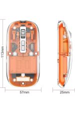 Mouse Fare Kablosuz Mouse Fare Şarjlı Bluetooth Sessiz 5 Tuşlu Şeffaf - Görsel 4