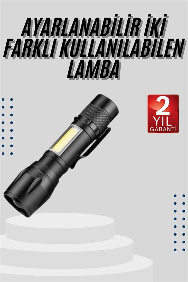 Compressed by jpeg-recompress EL Feneri Uzun Menzilli Usb Şarj Edilebilir Kamp Lambası - Görsel 1