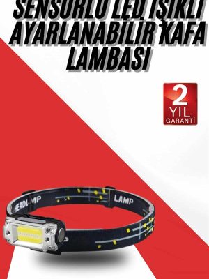 Sensörlü Kamp Lambası Ayarlanabilir Kafa Lambası Kafa Bantlı