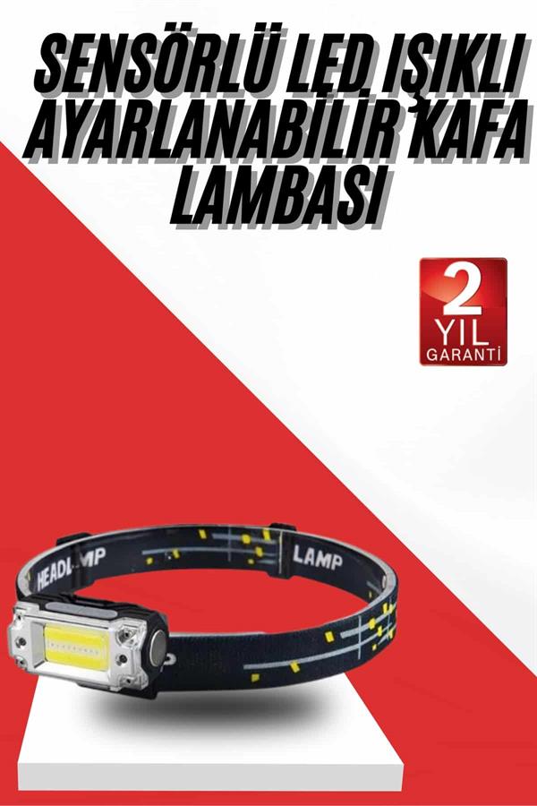 Compressed by jpeg-recompress Sensörlü Kamp Lambası Ayarlanabilir Kafa Lambası Kafa Bantlı - Görsel 1
