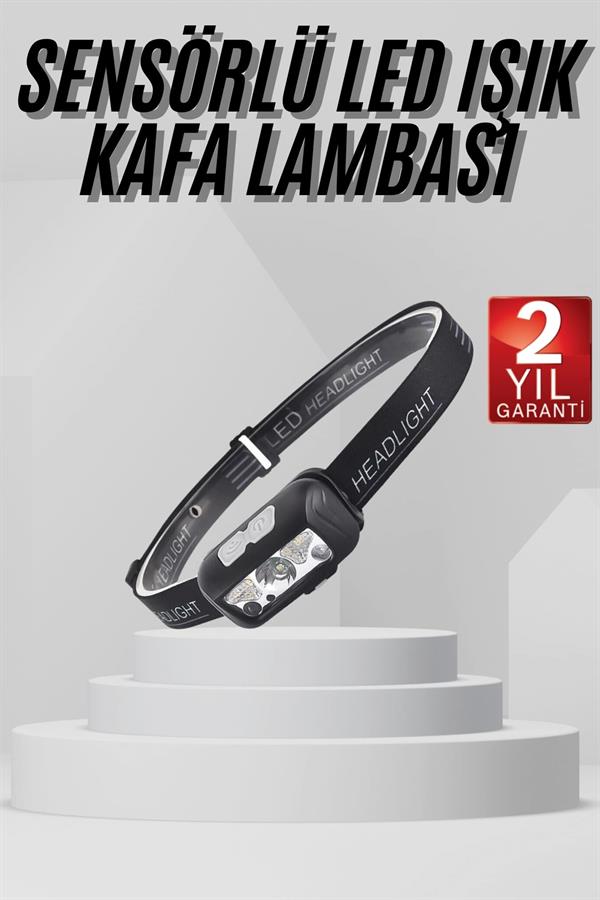Compressed by jpeg-recompress Sensörlü Şarjlı Type-c Şarj Işıklı Kafa Lambası Kamp Lambası - Görsel 1