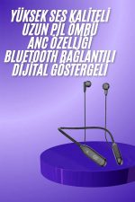 Boyun Bantlı Kablolu Yüksek Ses Kaliteli Bluetooth Kulaklık Uzun Pil Ömrü - Görsel 5