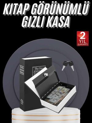 Gizli Kasa Kilitli Sözlük Görünümlü 18cm Gizli Kasa Büyük Boy Anahtarlı