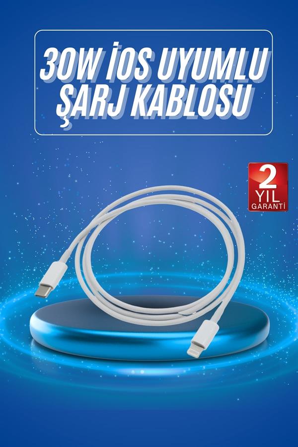 Compressed by jpeg-recompress Type-C Ligtning 30W İOS Şarj Kablosu Hızlı Şarj Kablosu - Görsel 1