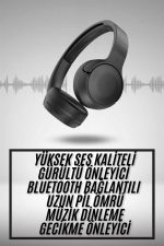 Yeni Nesil Kulak Üstü Bluetooth Kulaklık Type-C Girişli Yüksek Ses Kaliteli - Görsel 5