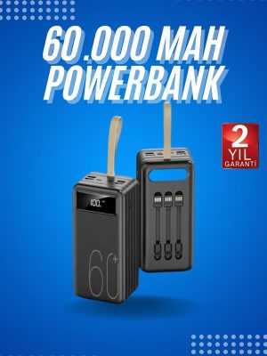 Powerbank Yüksek Kapasiteli 60.000 Mah Hızlı Şarj Şarj Özellikli Batarya