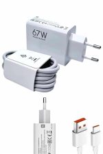 Beyaz Ultra Plus Hızlı Şarj Seti Şarj Adaptörü ve Kablosu 67W - Görsel 4