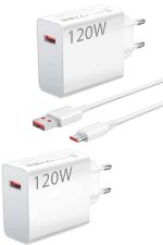 120 Watt Turbo Hızlı Şarj Aleti Seti Hızlı Şarj Adaptörü Beyaz - Görsel 2