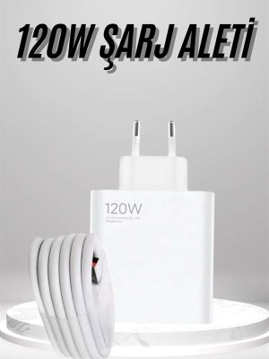 Type C Yüksek Hızlı Şarj Aleti Beyaz 120W Ultra Uzun Ömürlü