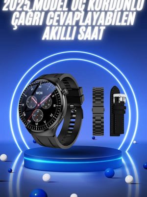 Akıllı Saat Yeni Nesil Üç Kordonlu Nabız Ölçer Çağrı Cevaplama