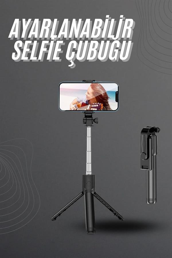 Compressed by jpeg-recompress Selfie Çubuğu Tripod Bluetooth Kumandalı Selfie Çubuğu Telefon Tutucu - Görsel 1