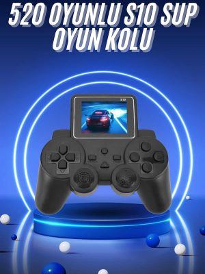2.4 İnç Ekran 520 Oyunlu Retro Temalı Kablosuz Oyun Kolu El Atarisi