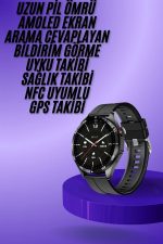 Amoled Ekran 3 Kordonlu Akıllı Saat 5.0 Bluetooth Bağlantılı Android ve İOS Uyumlu - Görsel 5