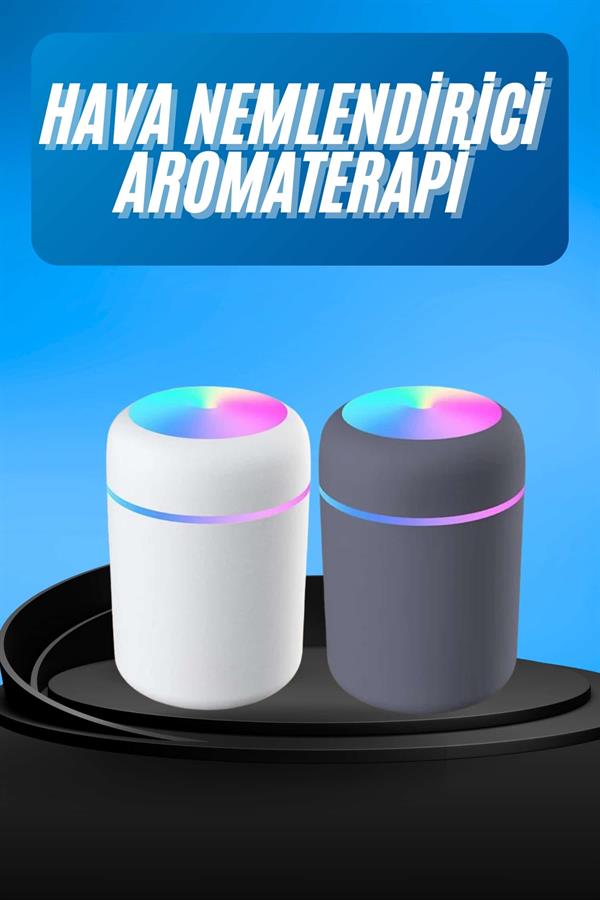Compressed by jpeg-recompress Humidifier LED Işıklı Mini Ortam Oda Kokusu Aromaterapi Buhardanlık - Görsel 1
