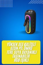 Bluetooth Hoparlör USB Şarjlı Uzun Pil Ömrü Android ve İOS Uyumlu Renkli - Görsel 5