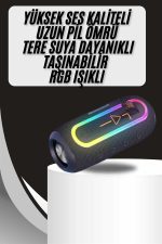 Kablosuz Bluetooth Hoparlör Taşınabilir Çoklu Bağlantılı Özelliği - Görsel 5