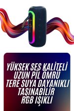 Bluetooth Hoparlör Uzun Pil Ömrü Taşınabilir Yüksek Ses Kaliteli - Görsel 5
