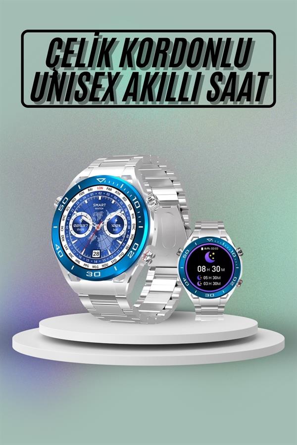 Compressed by jpeg-recompress Akıllı Saat Çelik Kordonlu Amoled Ekran Android ve İOS Uyumlu Çağrı Cevaplayabilen - Görsel 1